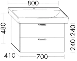 Burgbad Waschtischunterschrank zu Keramik-Waschtisch Sys30 PG1 Aqua 480x700x410 Eiche Dekor Urban, W WVME070F5327