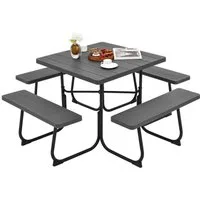 KOMFOTTEU Gartentisch Sitzgruppe Gartenmöbel Set, Picknicktisch Set, für 8 Personen