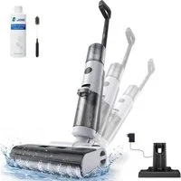 JONR Nass-Trocken-Akkusauger ED12 kabellos - 3-in-1 Wischsauger mit smarter Selbstreinigung, 200,00 W, Anti-Haarverwicklung, 200W Leistungsstarker Akku-Saugwischer für Hartböden & Tierhaare, 6mm ultranahe Kantenreinigung, 850ml großer Wassertank