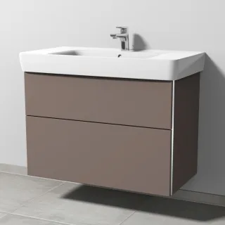 Sanipa 3way Waschtischunterbau zu Geberit Renova Plan Waschtisch mit 2 Auszügen, Taupe-Matt BP8801T
