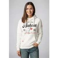 Eight2Nine Kapuzenpullover Damen Hoodie mit Küstenbackprint Sweater, Kapuzensweatshirt mit Kängurutasche, mit Kapuze