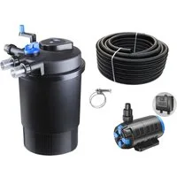 Aquaone Teichfilter Druckteichfilter Set CPF 30000 regelbare Eco Pumpe 10m Schlauch Nr.47