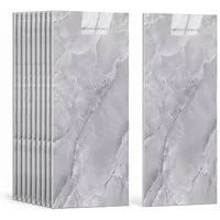 H-basics Fliesenaufkleber Klebefliesen Marmor 60×30 cm 10 Stk 3D Fliesenoptik (Marmor Stein Optik), Wasserfest, Hitzebeständig, Für Innenbereiche geeignet, Pflegeleicht
