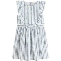 Next Tüllkleid Gestreiftes Kleid mit Rüschenärmeln (1-tlg)