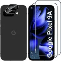 SmartUP Displayschutzglas 2X Schutzglas für Google Pixel 9A Panzerfolie Display Kamera Full 9H für Für Google Pixel 9A, kompletter Rundumschutz