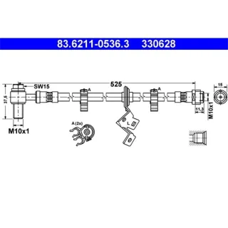 ATE Bremsschlauch vorne Mercedes M-Klasse W163 83.6211-0536.3