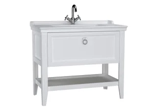 VitrA Valarte Set 100 cm Möbelwaschtisch + Waschtischunterschrank 1 Vollauszug Weiß Matt,62183 62183