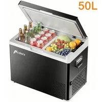 Insma Kühlbox 50W Kompressor-Kühlbox Dual-Zone Camping-Kühlschrank Touchscreen, 50L Auto Kühlschrank DC 12V/24V, AC220-240V für Auto, LKW,Boot,Camping