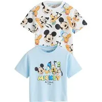 Next T-Shirt Mickey Mouse™ T-Shirt mit kurzen Ärmeln (2-tlg)
