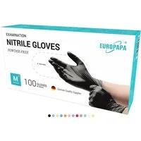 EUROPAPA Nitril-Handschuhe Medical Einmalhandschuhe Untersuchungshandschuhe (100 Stück, puderfrei ohne Latex, Gummihandschuhe) unsteril latexfrei disposible gloves