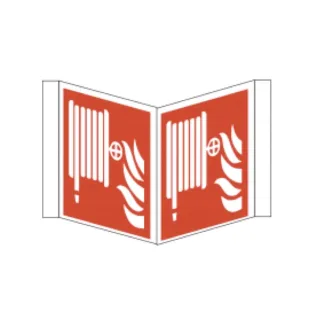 Brandschutzschild Nasenschild als Symbol Löschschlauch nach ISO 7010 F 002