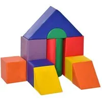 HOMCOM Schaumstoffbausteine Bauklötze zum Toben, Klettern Spielbausteine, (Riesenbausteine, 11 St., Bausteinset), für 1-3 Jahre Kinder, Kunstleder, Bunt