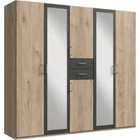 Wimex Kleiderschrank Diver Drehtürenschrank mit Spiegel, 180, 225 o. 270cm breit Bestseller Schlafzimmerschrank wahlweise 3 Innenausstattungen