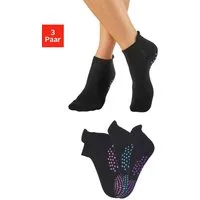 Lavana ABS-Socken Damensocken mit Fußfrottee (Packung, 3-Paar, Gr. 35-38 bis 39-42) mit farbigen Noppen