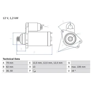 Bosch Anlasser 1,5 kW Audi Seat Skoda VW 0986029140