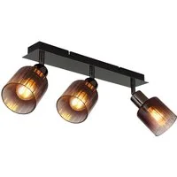 GLOBO LIGHTING Deckenstrahler SATELLA, ohne Leuchtmittel, Deckenspot/schwarz/Glas kupferfarben/Flur/Wohnzimmer
