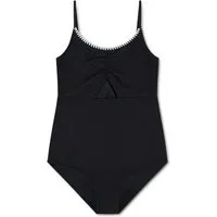 Abercrombie Kids Badeanzug AFG CINCHED CUTOUT 1 PC SWIMSU mit Häkelkante und Logo-Print auf dem Rücken, für Girls