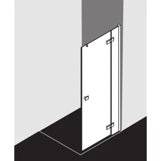 Kermi Mena Pendeltür 1-flüglig mit Festfeld, Wandprofil ME1NR09320VAK 91 x 200 cm, silber hochglanz, ESG klar, rechts, auf Duschplatz