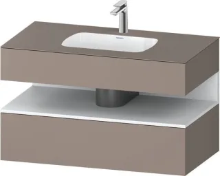 Duravit Qatego Einbauwaschtisch mit Konsolenwaschtischunterbau Basalt Matt 1000x550x600 mm - QA47860 QA4786018430010