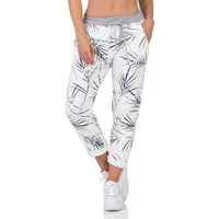 OriginalYou Jogginghose Damen Haushose bequeme Loungehose mit Baumwolle Jogpants legere Passform, leichter Gummibund & Kordelzug, allover Print