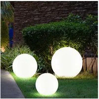 Expo Börse LED Gartenleuchte, LED-Leuchtmittel fest verbaut, 3er Set LED Solar Leuchten Kugeln Außen Beleuchtungen Lampen Weiß