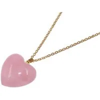 Firetti Kette mit Anhänger Halskette Schmuck Geschenk Herz "LIEBE", Made in Germany - mit Rosenquarz