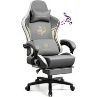 GTPLAYER Gaming-Stuhl Gamer Stuhl mit Bluetooth-Lautsprechern und Fußstütze, Dragon Series, Bürostuhl, Ergonomischer Gaming-Stuhl, Drehsessel, Computerstuhl