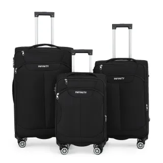 Schwarzer Weichschalenkoffer mit 8 Rollen, Gepäckset, Reisegepäck, TSA, leichtes Handgepäck, Kabinentasche