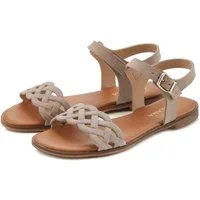 LASCANA Sommerschuh Sandale Sandalette, Sommerschuh aus Leder mit Cut-Outs und weicher Innensohle