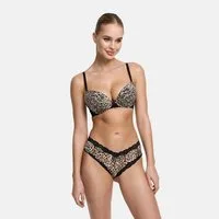 cfab (creamy fabrics) Tanga Tanga mit Spitze, 2er Pack-Leopard-M