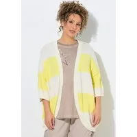 Ulla Popken Strickjacke Strickjacke Streifen Egg-Shape 3/4-Fledermausarm