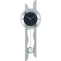 AMS Funk-Pendelwanduhr F5243 (Quarzuhr, Holz-/Aluminiumgehäuse,Esszimmer,Wohnzimmer)