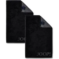 JOOP! Handtuch 2 Stück Joop! Gästetuch Classic Schwarz Anthrazit 1600-90 30x50, Walkfrottier, 100% Baumwolle