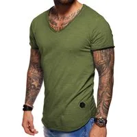 behype T-Shirt für Herren mit V-Ausschnitt aus 100% Baumwolle V-Neck Shirt Kurzarmshirt für Männer