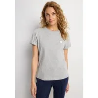 LASCANA T-Shirt mit süßer Herz-Stickerei, Kurzarmshirt aus Baumwolle, Herz-Shirt