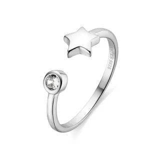 Luxenter-Ring aus 925er Sterlingsilber mit funkelnden Zirkonia-Steinen, rhodiniert – Fazih
