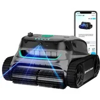 WYBOT Poolroboter S2 Vision Kabelloser Poolroboter mit KI-Lernen und Kamera-Navigation, Wandkletterfunktion & Wasserlinienreinigung, für Pools bis zu 300 m²