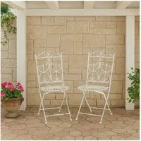 HTI-Living Gartenstuhl Gartenstühle 2er Set Romantic Garden (Set, 2 St), Metallstuhl Klappstuhl
