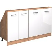 Vicco Kommode Rion, Weiß Hochglanz/Goldkraft Eiche/Goldkraft Eiche, 2er Set (2 St)