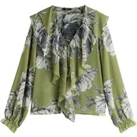 Next Langarmbluse Langärmelige Bluse mit Rüschenfront (1-tlg)
