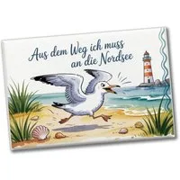 speecheese Magnet Möwe am Strand - aus dem Weg Souvenir Souvenir Magnet