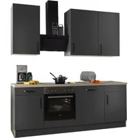 wiho Küchen Küchenzeile "Simi", wahlweise mit E-Geräten, mit verstellbaren Füßen, Soft-Close-Funktion in Schubkästen und Auszügen, Breite 220 cm