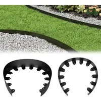 FIVMEN Rasenkante Rasenkante Gartenkantenplatte Metall Beetbegrenzung 5/10cm Hoch, 5m/10m Lang, Silber/Schwarz Verzinkt Rasenbleche Mähkante Flexible Rasen Umrandung