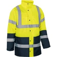 vizwell Regenjacke Warnschutz Arbeitsjacke lang warnorange warngelb