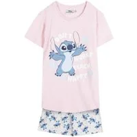 Disney Capri-Pyjama Stitch Kinder Schlafanzug kurz Sommer Nachtwäsche Baumwolle (Spar-Set, 2 Stück)