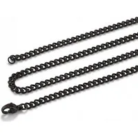 Akitsune Edelstahlkette Fibra Kette Mattschwarz - 70cm - 3mm 70 cm // 27.56 In