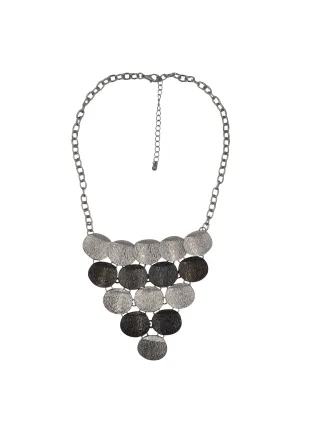 Steuer Modeschmuck Kette Metallcollier mit runden Plättchenanhängern
