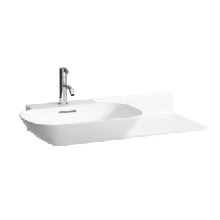 LAUFEN Möbel-Waschtisch INO 1 HL m.ÜL Ablage re 900x450 weiß matt, H8133027571041 H8133027571041