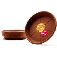 BigDean Blumentopfuntersetzer 10 Stück Topfuntersetzer Ø 16,5cm in Terracotta Made in Europe, Zubehör für Pflanztöpfe, Set, 10-tlg., Klassische Blumentopf Untersetzer, zeitlos im Design, Robust