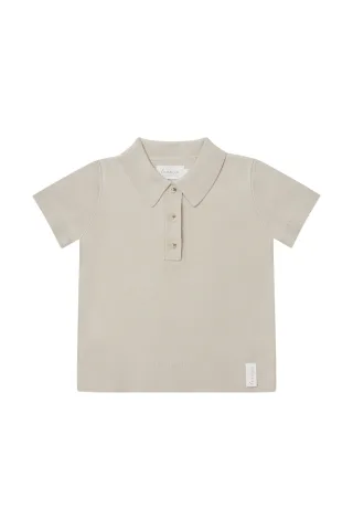 Leevje Unisex Knitted Polo Shirt 'Cappucino' 122/128